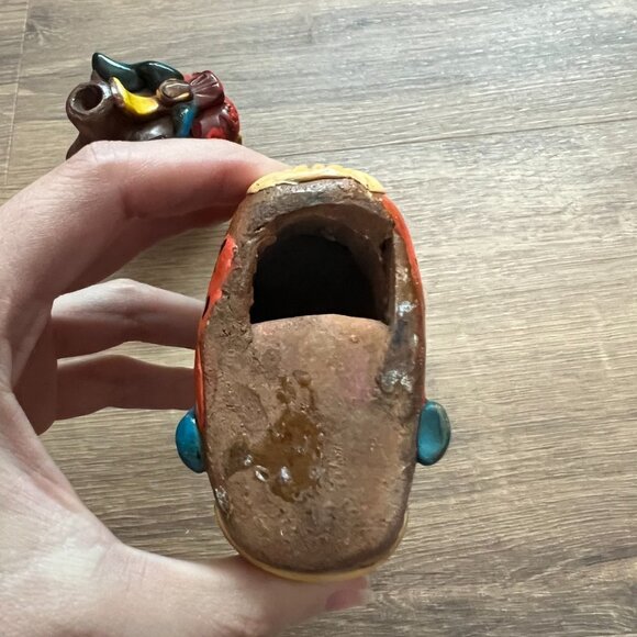 Handmade Original Mayan -Aztec Ceremonial Jaguar Clay Whistle (1) - Picture 3 of 8